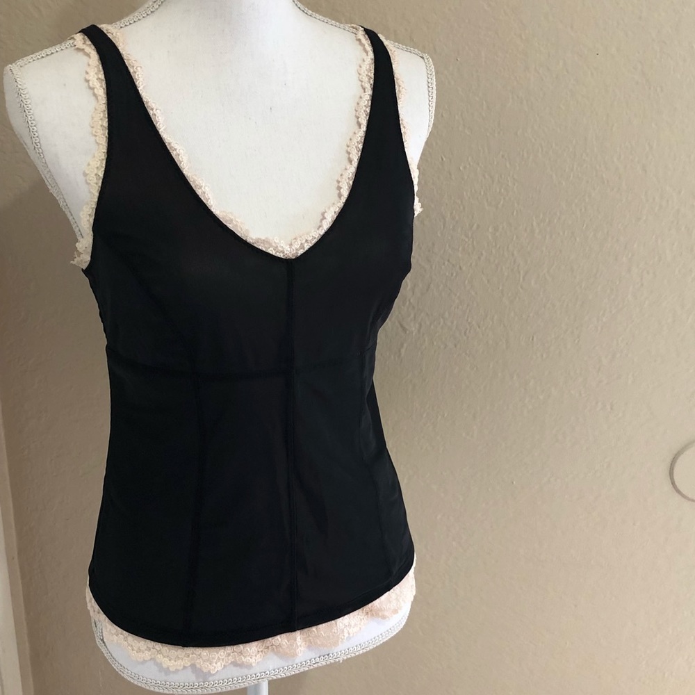 Tank with lace edges